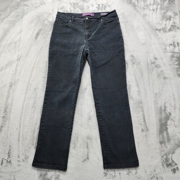 Gloria Vanderbilt Jeans Womens 12P PETITE Faded Black Amanda High Rise Slim Leg - Picture 1 of 16